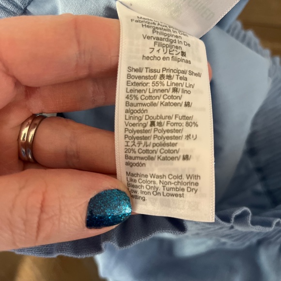 NWOT J crew mini linen skirt blue - Picture 3 of 4